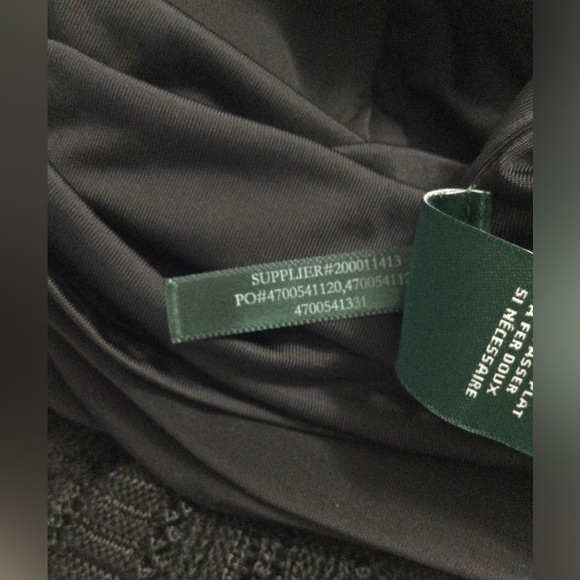 Lauren Ralph Lauren Black Cotton Crochet Beaded Halter Dress Sz M - Picture 11 of 11